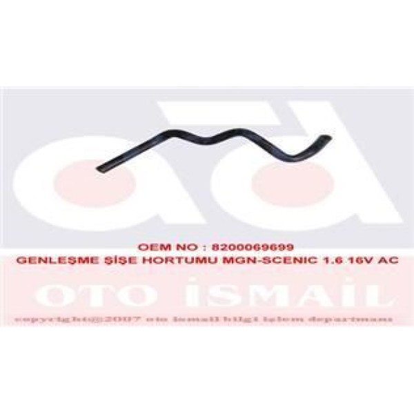 ÜÇEL 15481 Radyatör Yedek Su Depo Hortumu Megane I Scenic I 1.4 16V K4J 1.6 16V K4M