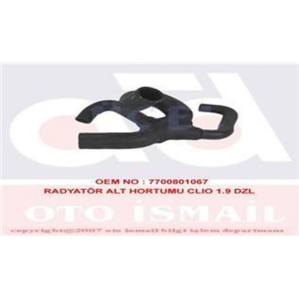 ÜÇEL 15530 Radyatör Hortumu Alt CLIO I 90- 1.9D 