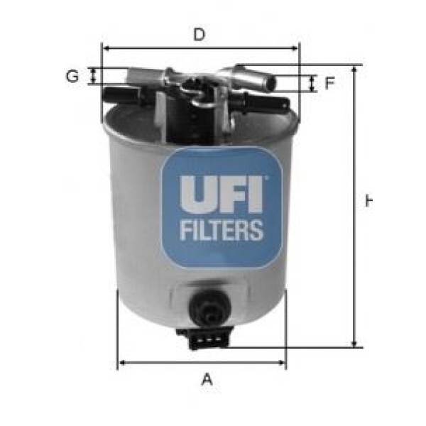 UFI 55.393.00 Mazot Filtresi Logan 05- Sandero 1.5 DCI Sensörsüz 