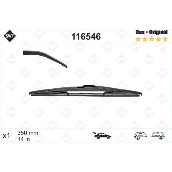 VALEO 116546 Silecek Süpürgesi Arka Arka Kangoo II Megane III Laguna III Swf 350Mm 
