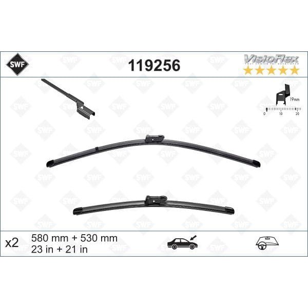 VALEO 119256 Cam Silgi Süpürgesi 480 - 530 Mm Range Rover 09 11- Silecek Takımı Silecek Takımı Silec 