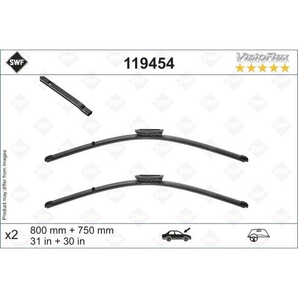 VALEO 119454 Silecek Takımı Swf Vısıoflex Flat Blade X2 800 - 750 Mm C4 Pıcass