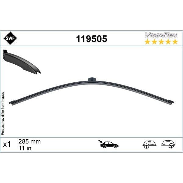 VALEO 119505 Swf Visioflex Flat Blade X1 285 Mm Arka Audi A1 Sportback 18 Swf Muz Tipi Silecek Binek 