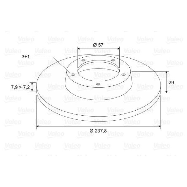 VALEO 186130 Fren Diski Ön 106 91- / Ax 86-97 Saxo 96-04 Düz 237,75Mm