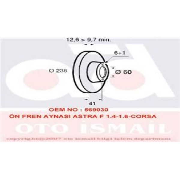 VALEO 186187 Fren Diski Ön Astra F 91- Astra F Classıc 99- Vectra A 88- Corsa A 82- Corsa B 93- Asco