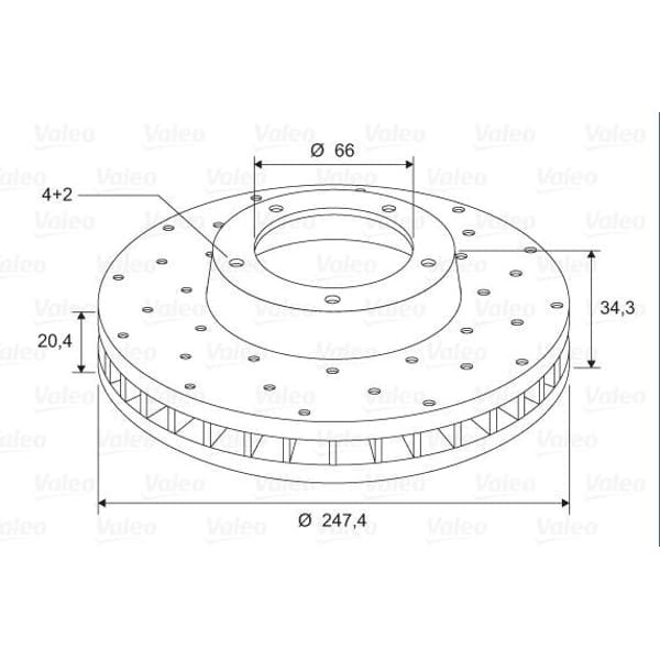VALEO 186194 Fren Diski Ön 106 91- 205 86- 206 98- 306 93- 309 / Ax 88- Saxo 96- Xsara 97- Havalı 24