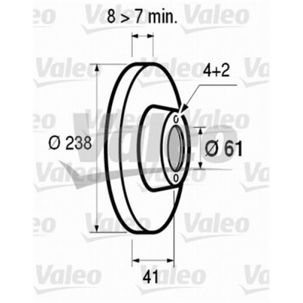 VALEO 186228 Fren Diski Ön Twingo 93-07 Düz 238Mm 