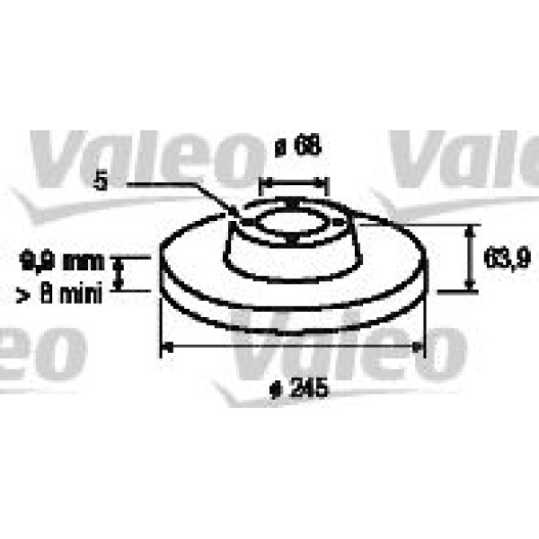 VALEO 186294 Fren Diski Arka A6 97-05 Düz 245Mm