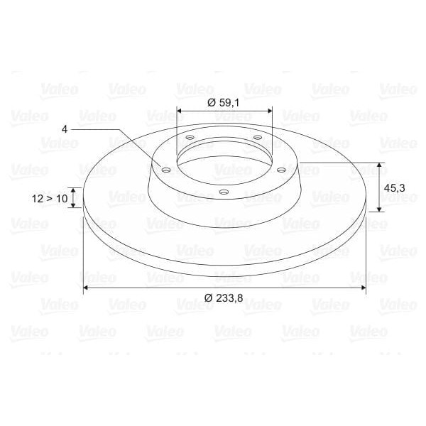 VALEO 186300 Fren Diski Ön Micra K11 92-03 Düz 234Mm 