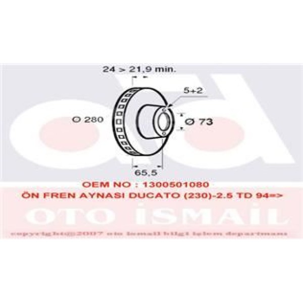 VALEO 186418 Fren Diski Ön 14Q Ducato 94-16 / Boxer 94-16 / Jumper 94-16 Havalı 280Mm