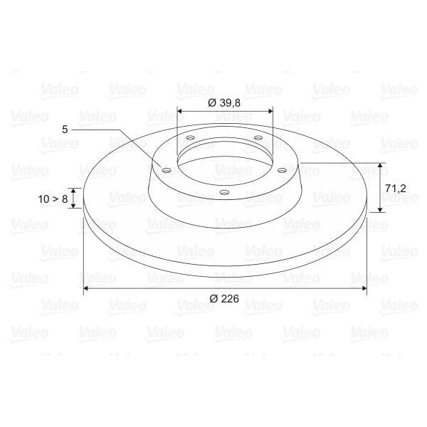 VALEO 186517 Fren Diski Arka Golf III 91- Passat B4 94- Vento 91- Düz 256Mm