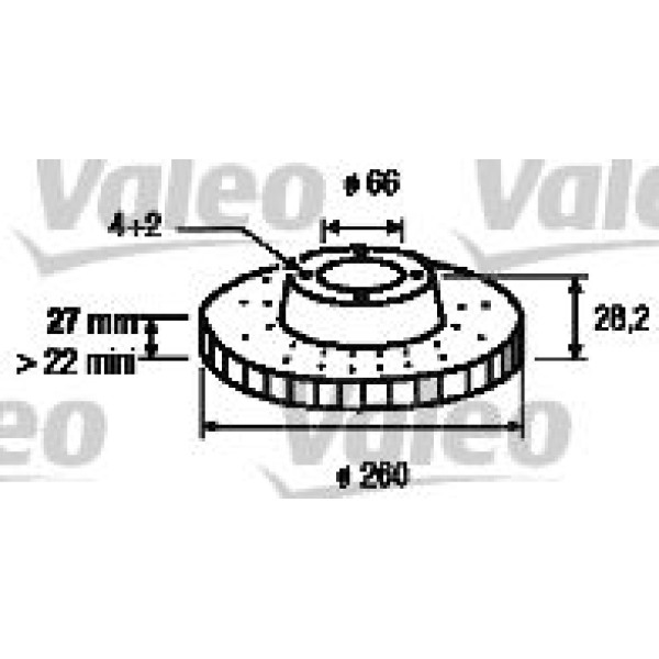 VALEO 186532 Fren Diski Ön 406 95- Havalı 260Mm 