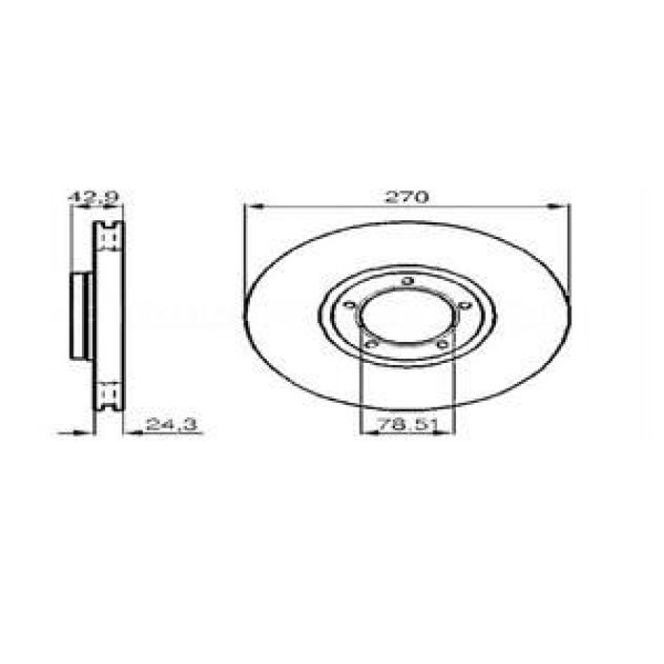 VALEO 186537 Fren Diski Ön Transit T15 94-00 Havalı 270Mm