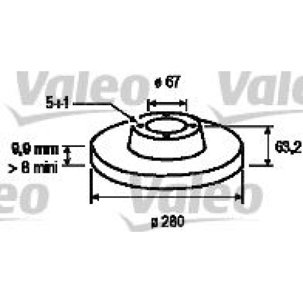 VALEO 186552 Fren Diski Arka Vito W638 96- Düz 280Mm