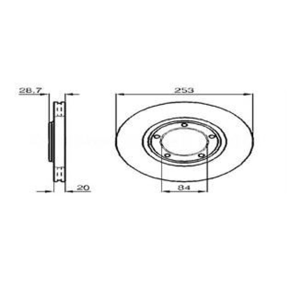 VALEO 186572 Fren Diski Ön H100 Mınıbüs 94-08 Kamyonet 97-03 Havalı 253Mm