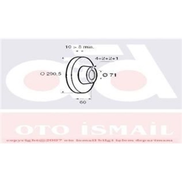 VALEO 186579 Fren Diski Arka 406 95- Düz 290Mm 