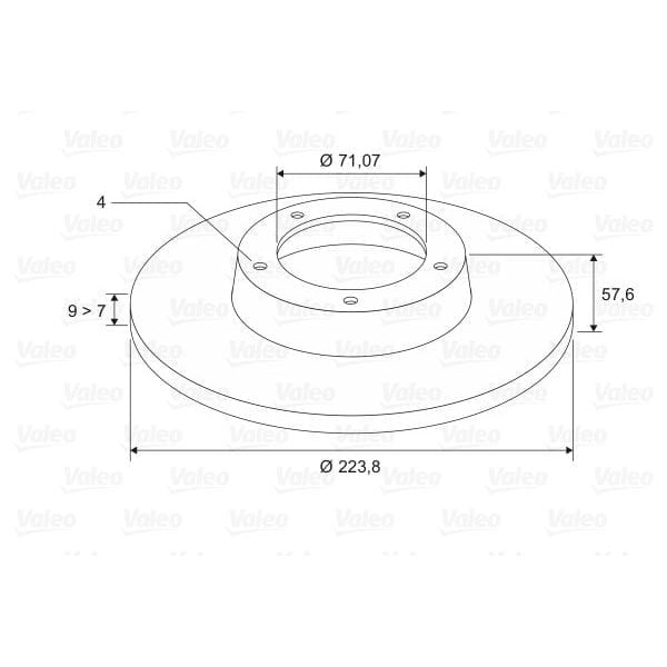 VALEO 186586 Fren Diski Arka Xantıa 93- Düz 224Mm