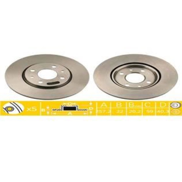 VALEO 186590 Fren Diski Ön 500 07- Linea 07- Doblo 01- Fiorino 08- Bravo II 07- Stilo 01- Panda 12-