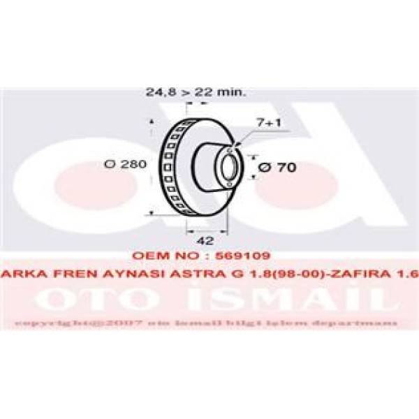 VALEO 186593 Fren Diski Arka Astra G 98- Astra H 04- Corsa C 00- Combo 00- Zafira A 99- Zafira B 05-