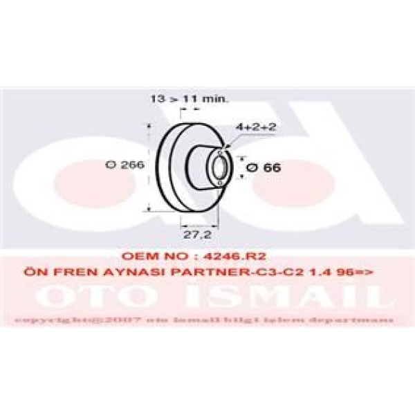 VALEO 186599 Fren Diski Ön 301 12- Partner 96- / C-Elysee 12- C2 03- C3 I 02- C4 Cactus 14- Berlingo