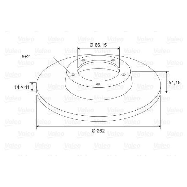 VALEO 186687 Fren Diski Ön Freelander 98-06 Düz 262Mm