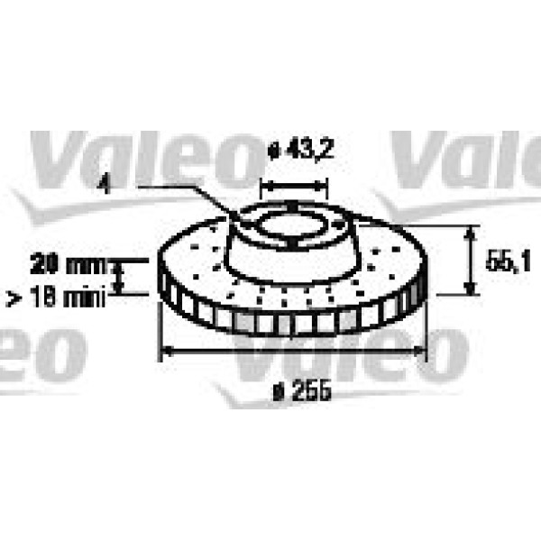 VALEO 186766 Fren Diski Ön Yaris 99-05 Havalı 255Mm