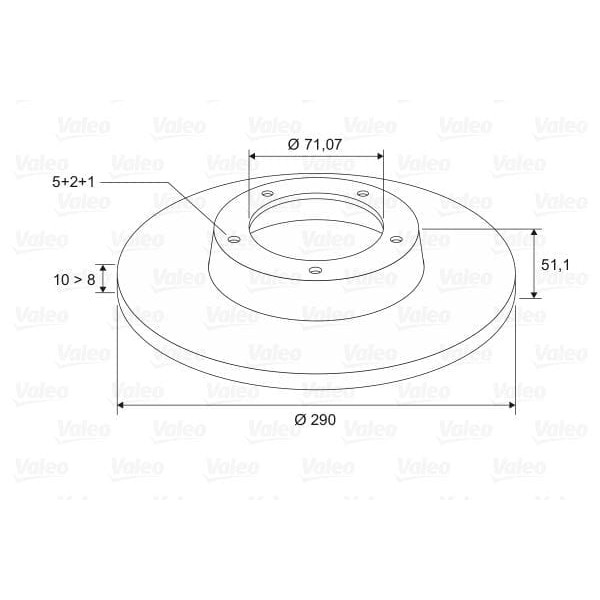 VALEO 186785 Fren Diski Arka 607 00-04 Düz 290Mm 