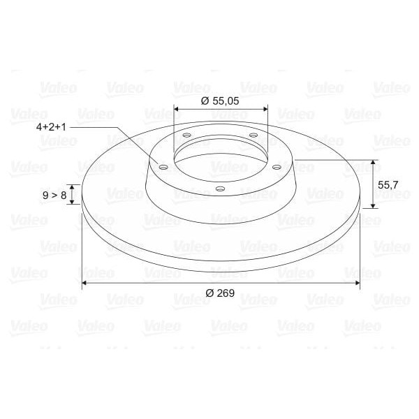 VALEO 186847 Fren Diski Arka Corolla 01- Yaris 99- Düz 268Mm 