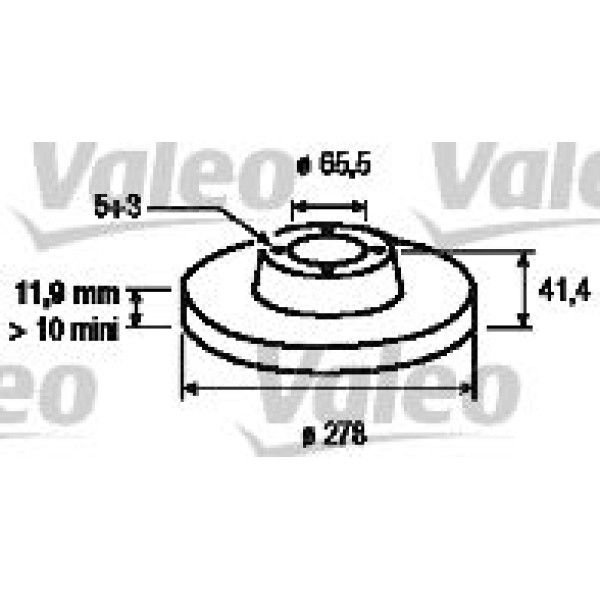 VALEO 186854 Fren Diski Arka Croma 05- / Vectra C 02- Sıgnum 02- / 9-3 02- Düz 278Mm
