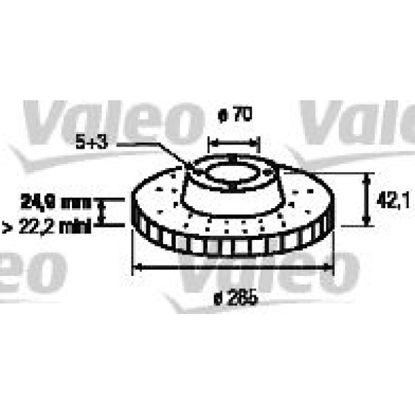 VALEO 186881 Fren Diski Ön Croma 05- / Vectra C 02- Sıgnum 02- / 9-3 02- Havalı 285Mm 