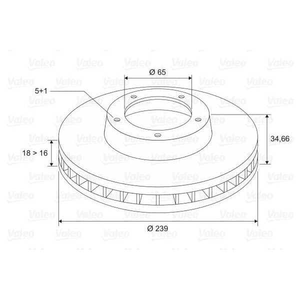 VALEO 186888 Fren Diski Ön Polo IV 01- Fox 05- / Fabia I 99- Fabia II 07- Havalı 239Mm 