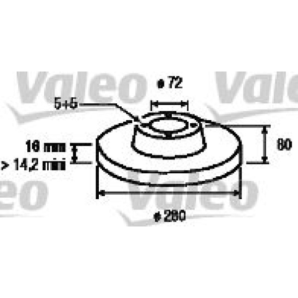 VALEO 197023 Fren Diski Arka Ducato III 06- / Boxer III 06- / Jumper III 06- Orta Model Düz 280Mm 