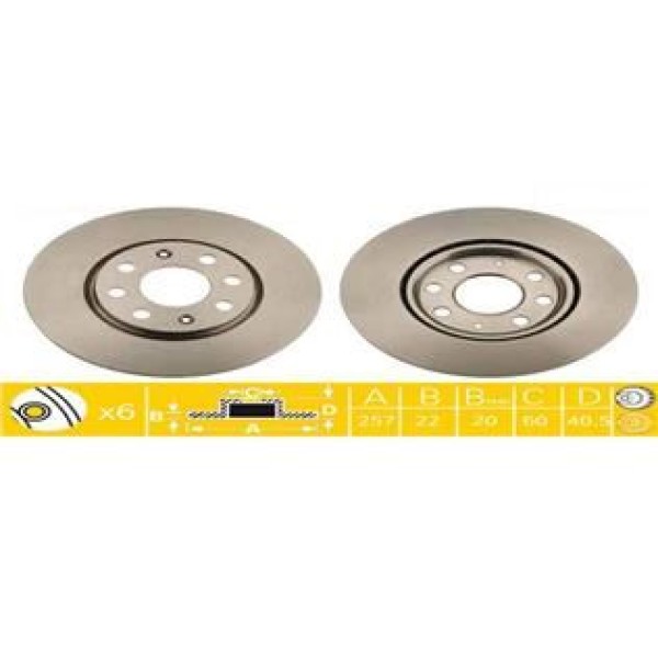 VALEO 197044 Fren Diski Ön Punto Evo 09- / Corsa D 06- Corsa E 14- Adam 13- Havalı 257,2Mm 