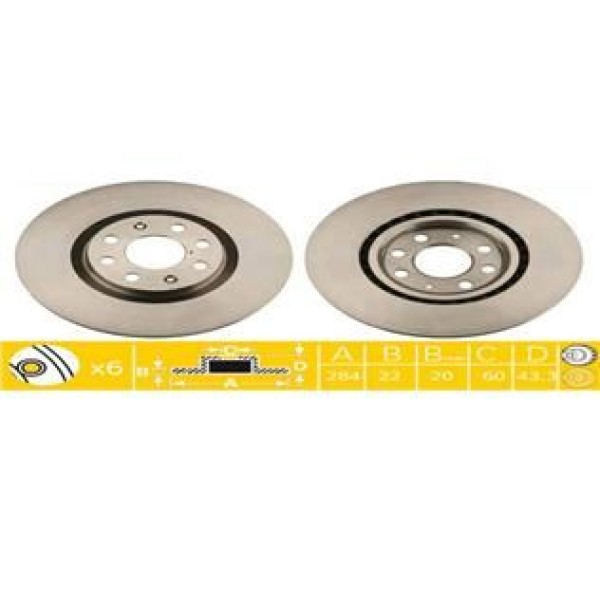 VALEO 197045 Fren Diski Ön Punto Evo 09- / Corsa D 06- Corsa E 14- Adam 13- Havalı 284,4Mm 