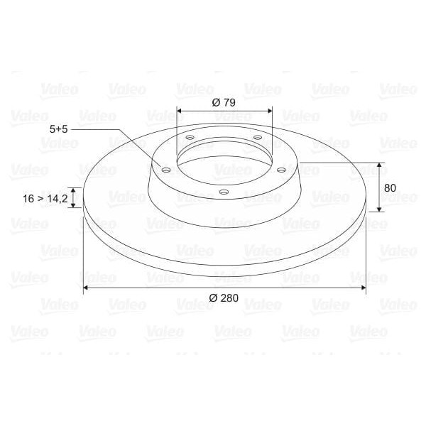VALEO 197097 Fren Diski Arka Ducato III 06- / Boxer III 06- / Jumper III 06- Düz 280Mm 