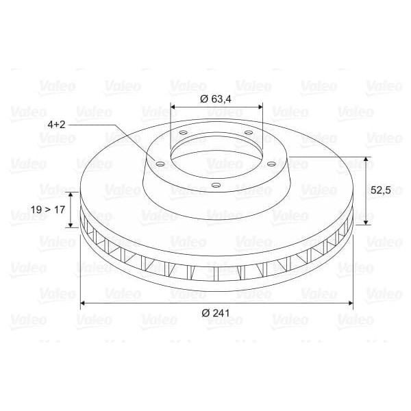 VALEO 197173 Fren Diski Ön Accent Mılenyum Admire 00-06 Havalı 241Mm 