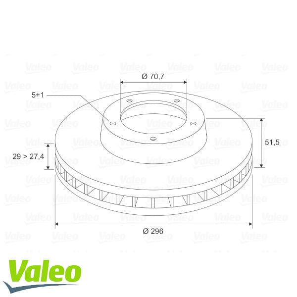 VALEO 197190 Fren Diski Ön Antara 06- / Captiva 06- Havalı 296Mm 