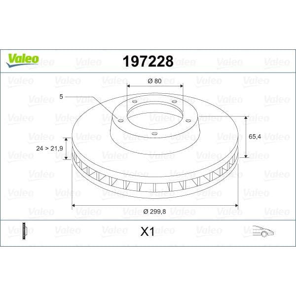 VALEO 197228 Fren Diski Ön Ducato 94-16 / Boxer 94-16 / Jumper 94-16 Havalı 300Mm