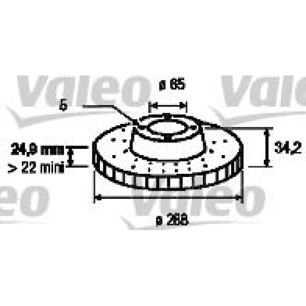 VALEO 197230 Fren Diski Ön Golf IV 97- Bora 99- Polo V 09- / A1 10- A3 96- / Cordoba 02- Toledo II 9 