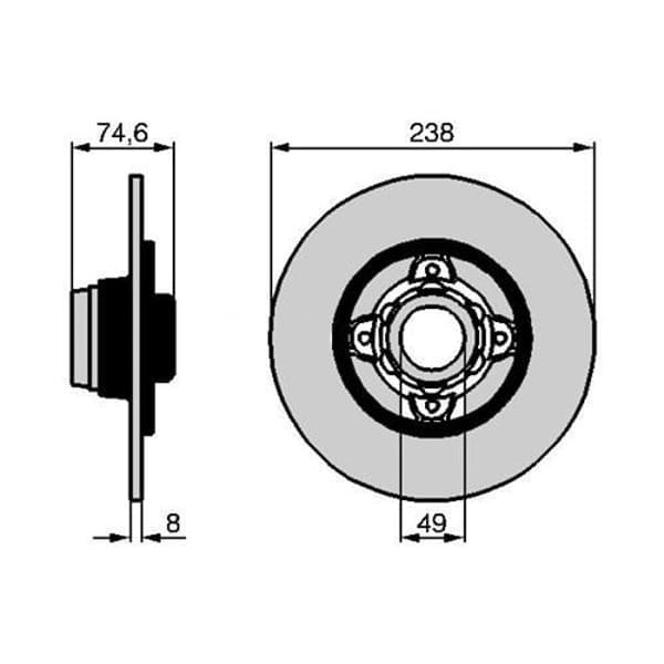 VALEO 197309 Fren Diski Arka Adet CLIO II Megane I R19 1.8 2.0 16V 238X8X4Dl 