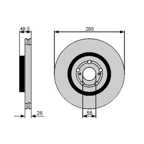 VALEO 197320 Fren Diski Ön Avensis 03-08 2.0 2.0 D4D 2.4 Adet 295X26 5 Delık Havalı 