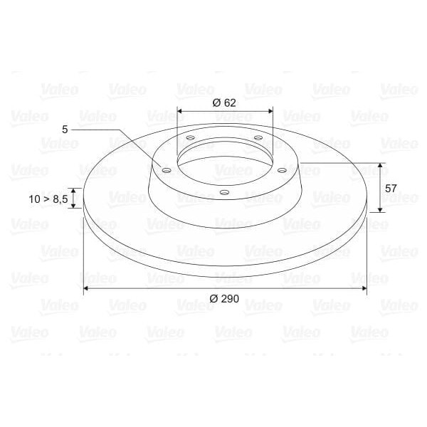 VALEO 197348 Fren Diski (Arka) (X2) Toyota Corolla Verso Fl(Aur/Cur/Znr) (2/2004-2/2009)