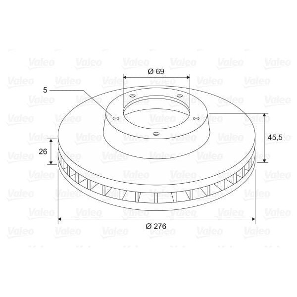 VALEO 197593 Fren Diski (Ön) (X2) Mıtsubısh Lancer X 08- 