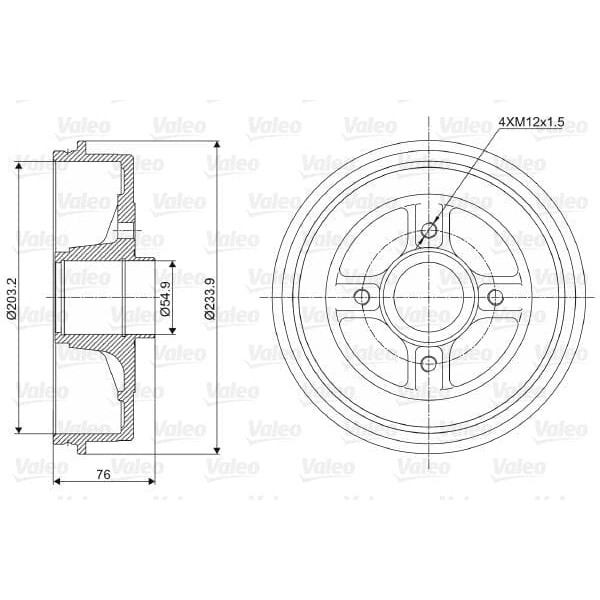 VALEO 237003 Fren Kampanası Renault Kangoo. Kangoo Rapid; Nissan Kubıstar 