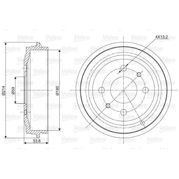 VALEO 237027 Fren Kampanası Fiat 500. 500C. Brava. Bravo I. Panda. Punto. Tempra. Tipo; Ford Ka; Lan 