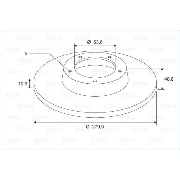 VALEO 297843 Fren Diski Arka Cmax 07- Focus II 04- / S40 04- V50 04- C30 06- C70 05- 17 Jant Düz 280