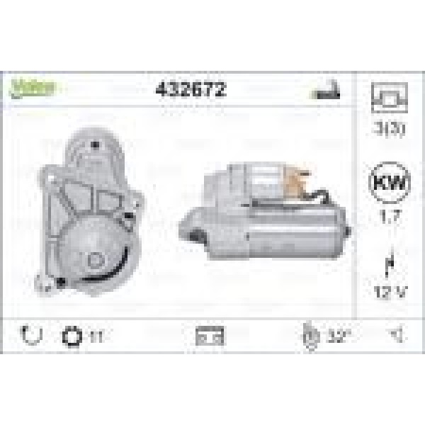 VALEO 432672 Marş Motoru CLIO II Kangoo Megane 1.9 Dtı