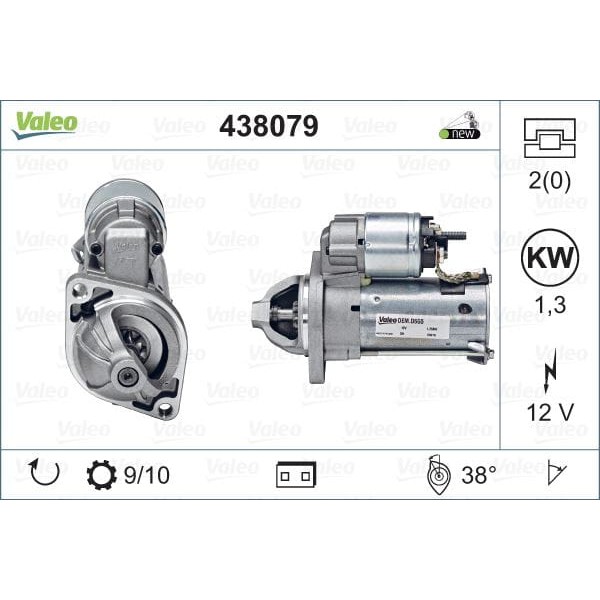 VALEO 438079 Marş Motoru 12V 1.25Kw 9 Dıs D6G5. D6Ra83 Mercedes A Serisi 99-04 B200 05-