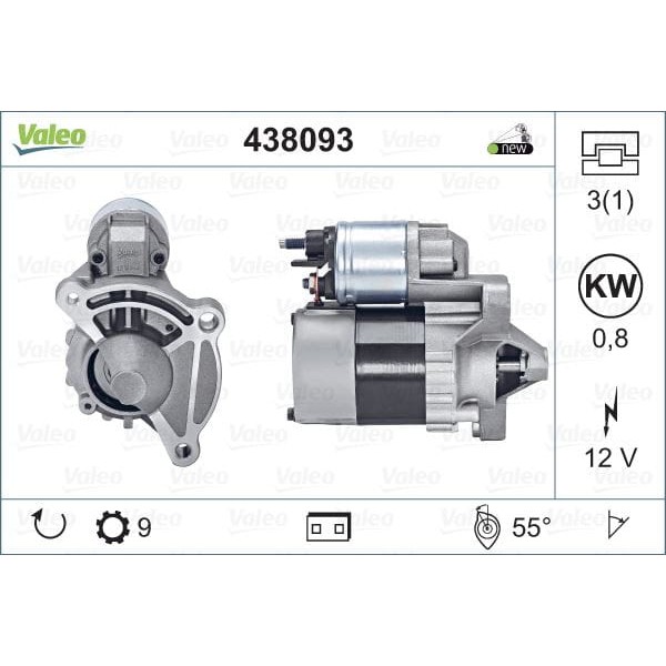 VALEO 438093 Marş Motoru 206 306 307 Partner 1.4 1.6 16V 