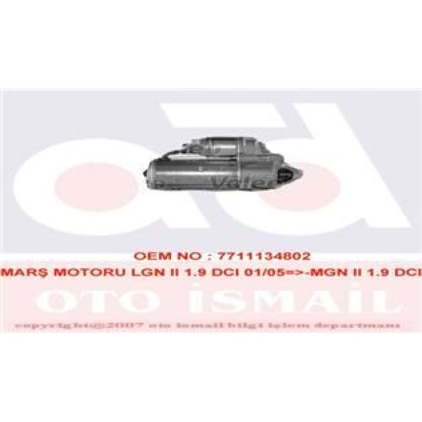 VALEO 438095 Marş Motoru Laguna II Scenic II / Movano 1.9 DCI 1.9 Dtı 